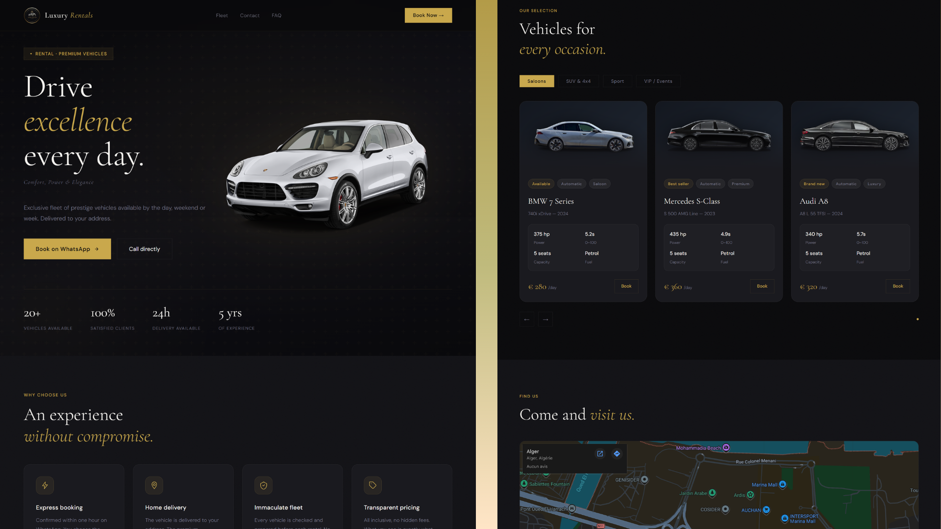 Landing page location voiture Luxury Location